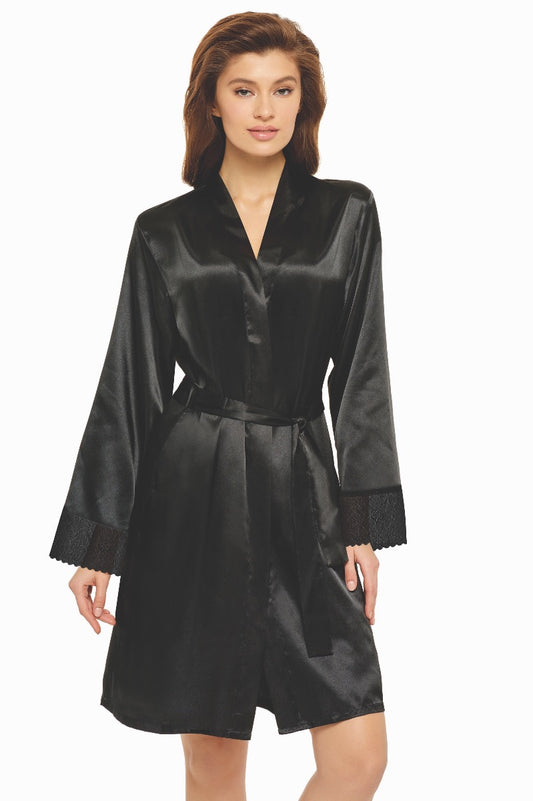 Silk Dressing Gown Pure Line Black