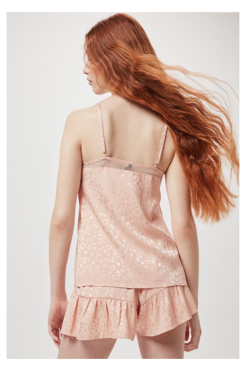 Pink satin pyjamas the Art of Love