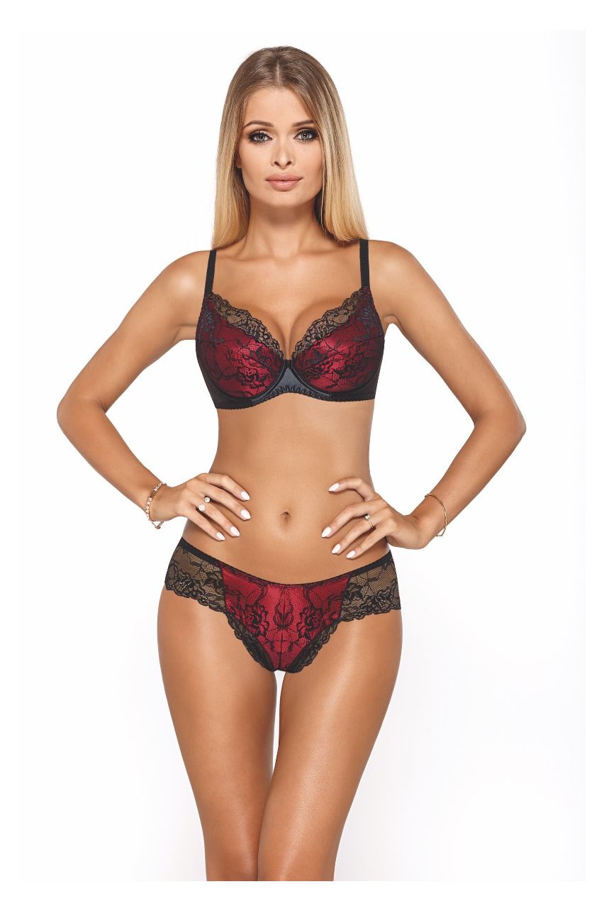 Push Up Bra Catherine Black Red