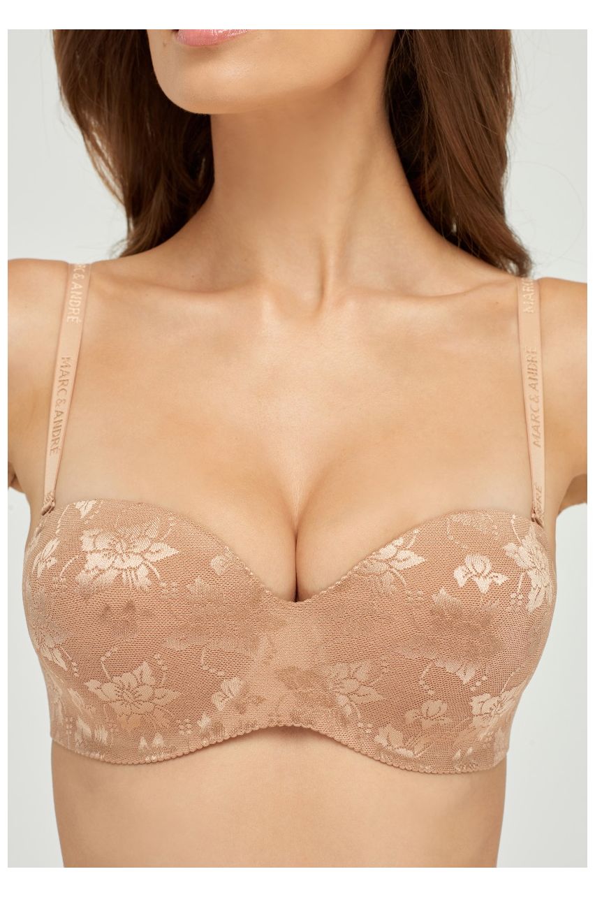 Seamless Moulded Balconette Bra Charming Lace Beige