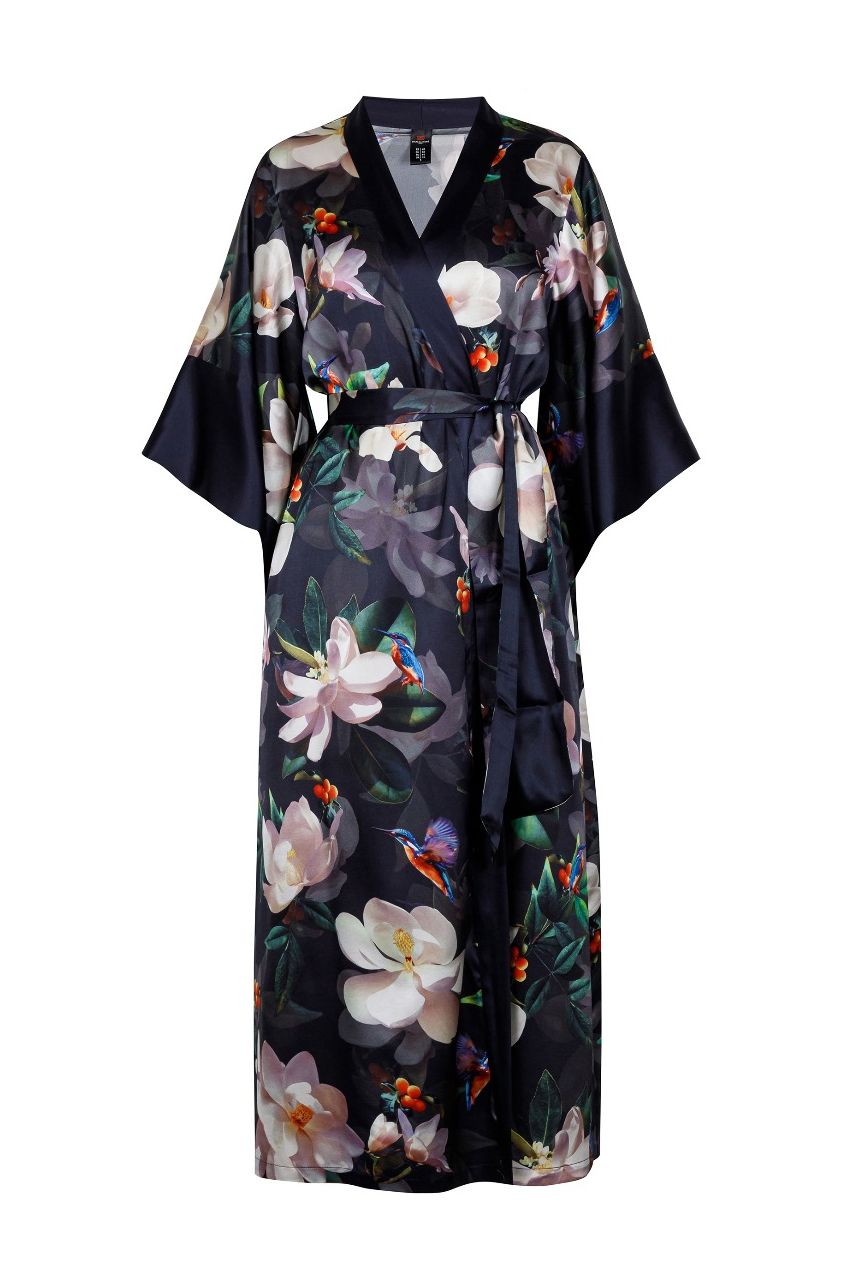 Long Kimono Silk Road Black