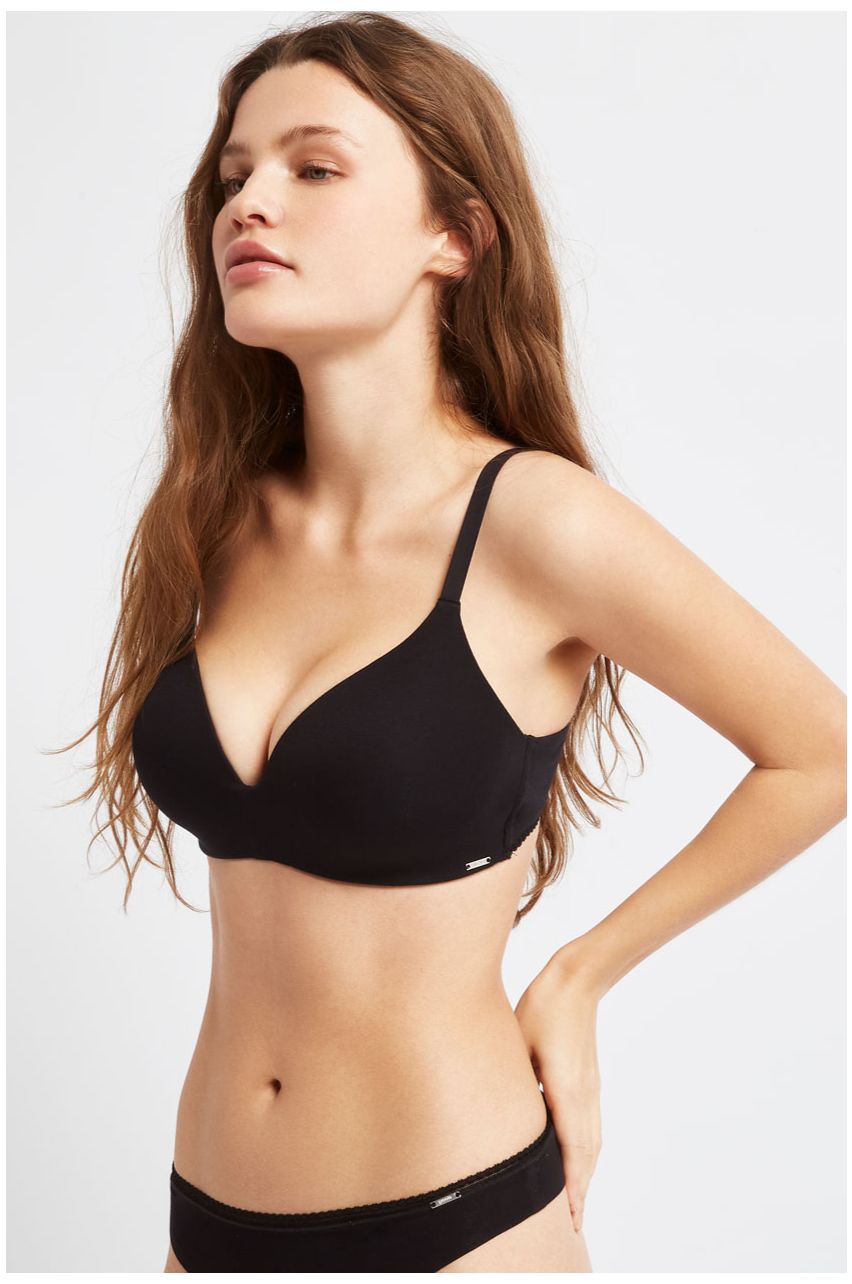 Bra without underwire padded black - Invisible Soft