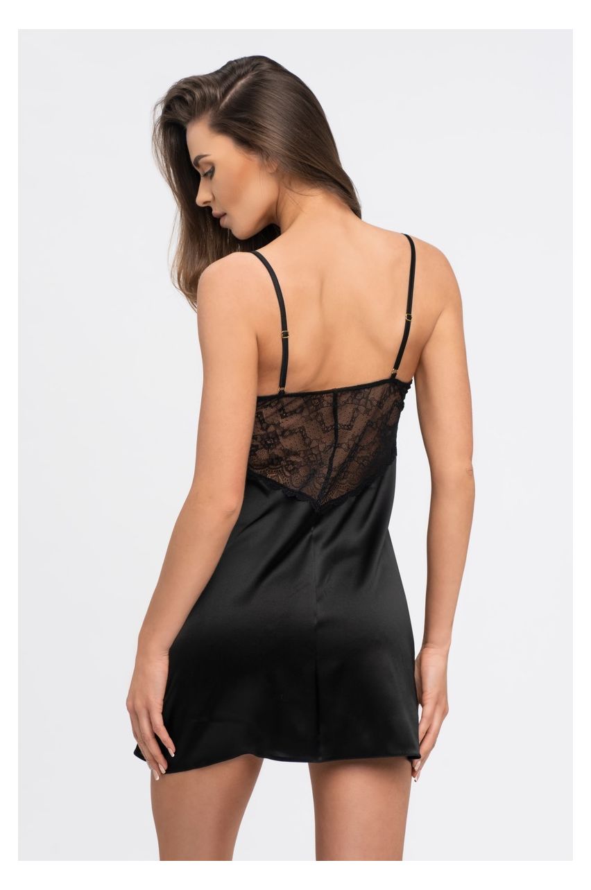 Silk Nightgown Aphrodite Black