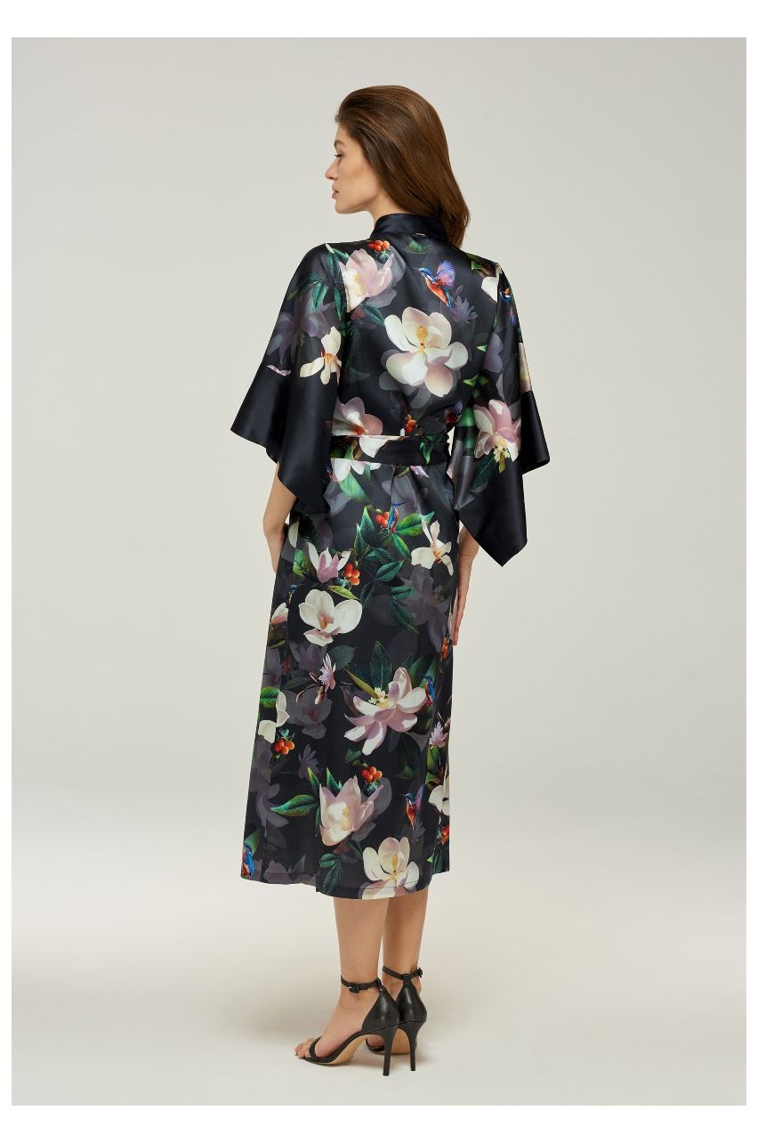 Long Kimono Silk Road Black